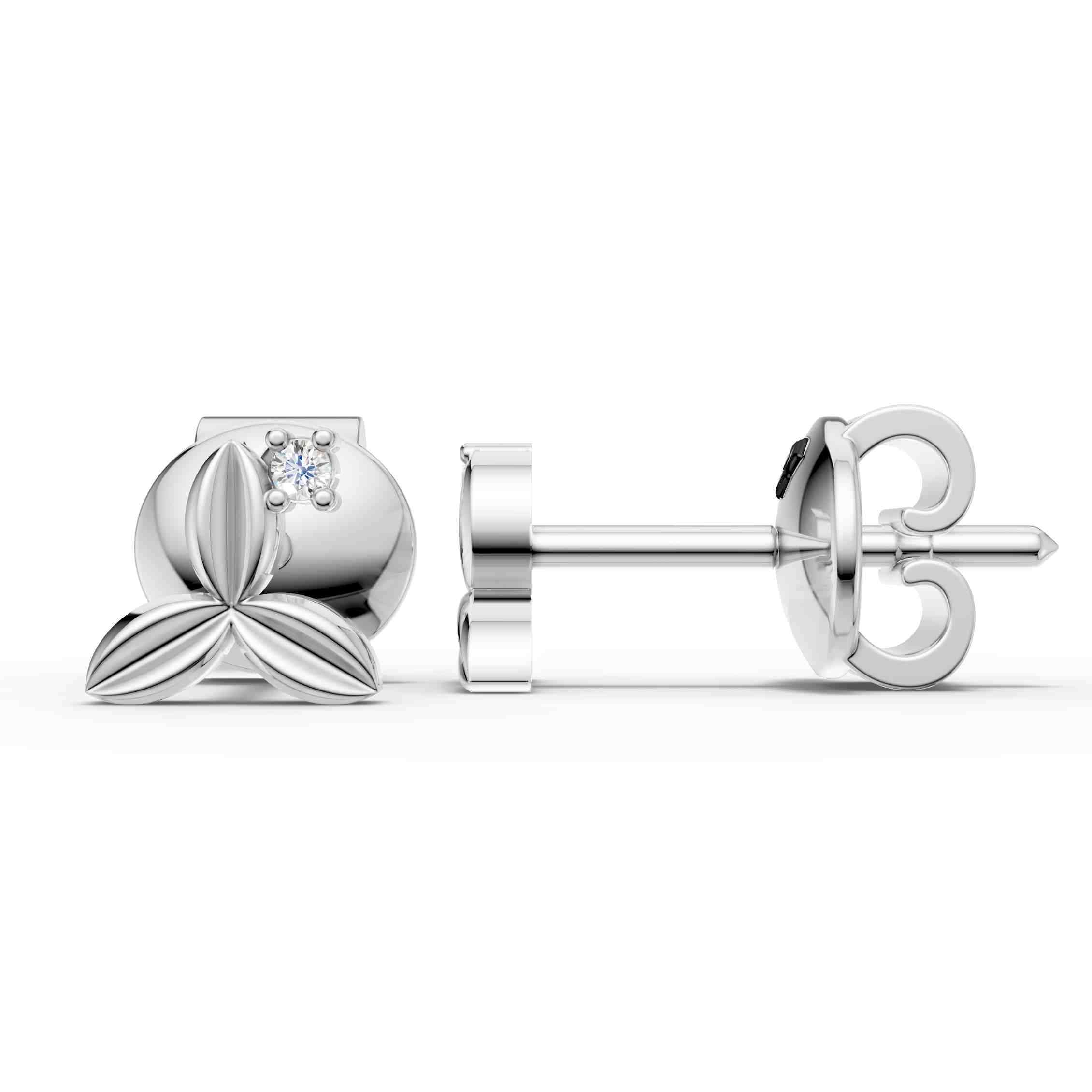 Petal Bloom Diamond Stud Earrings